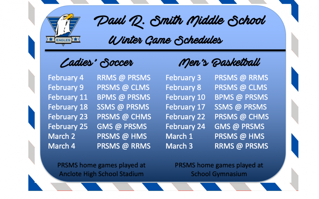 PRSMS Winter Athletic Schedules